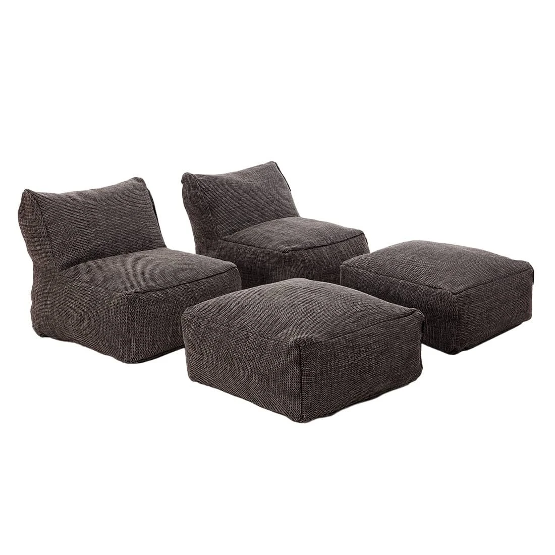 ROOLF Living Loungesesselset Inkl. Hocker Anthrazit 4 ROOLF Living Loungesesselset Inkl. Hocker Anthrazit – Bild 2