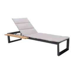 LifestyleGarden Jimmy Gartenliege Aluminium/Textilene Magnesium Grau/Leinenfarben