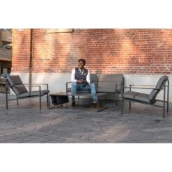 Trentino Loungeset 4-tlg. Edelstahl/Stoff Und Teak Armlehnen Grau Meliert 17 Trentino Loungeset 4-tlg. Edelstahl/Stoff Und Teak Armlehnen Grau Meliert -GartenMöbelPro Verkäufe 1342883 8