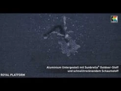 Kettler Royal Platform Loungehocker Aluminium/Teak/Sunbrella Anthrazit/Sooty