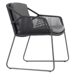 4Seasons Accor Gartensessel Edelstahl/Rope Inkl. Kissen Anthrazit