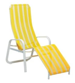 Karasek Florida Gesundliege Aluminium/Textilene Weiß/Weiß-Gelb