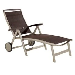 Sieger Royal Gartenliege Aluminium/Textilene Champagner/Mocca