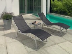 Karasek Caribic Stapelliege Aluminium/Textilene Silber/Schwarz -GartenMöbelPro Verkäufe 608237 2