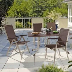 Sieger Bodega Stapelsessel Aluminium/Textilene Champagner/Mocca -GartenMöbelPro Verkäufe 651071 2