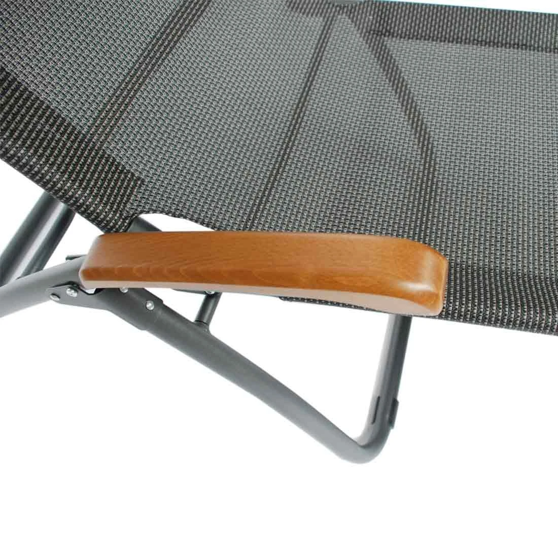 Sungörl Phönix DV Bäderliege Stahl/Textilene/Eschenholz Anthrazit/Grau 5 Sungörl Phönix DV Bäderliege Stahl/Textilene/Eschenholz Anthrazit/Grau – Bild 3