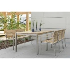 Stern Savona Gartenbank Edelstahl/Teak Natur -GartenMöbelPro Verkäufe 698701 3