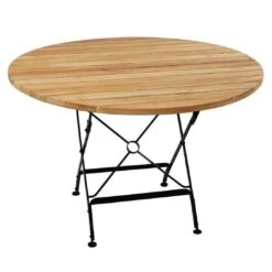 Zebra Florence Biergartentisch Ø115 Cm Stahl/Teak Schwarz