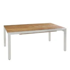 Zebra Kubex Ausziehtisch 170/280x90 Cm Edelstahl/Teak Recycelt Silber/Natur