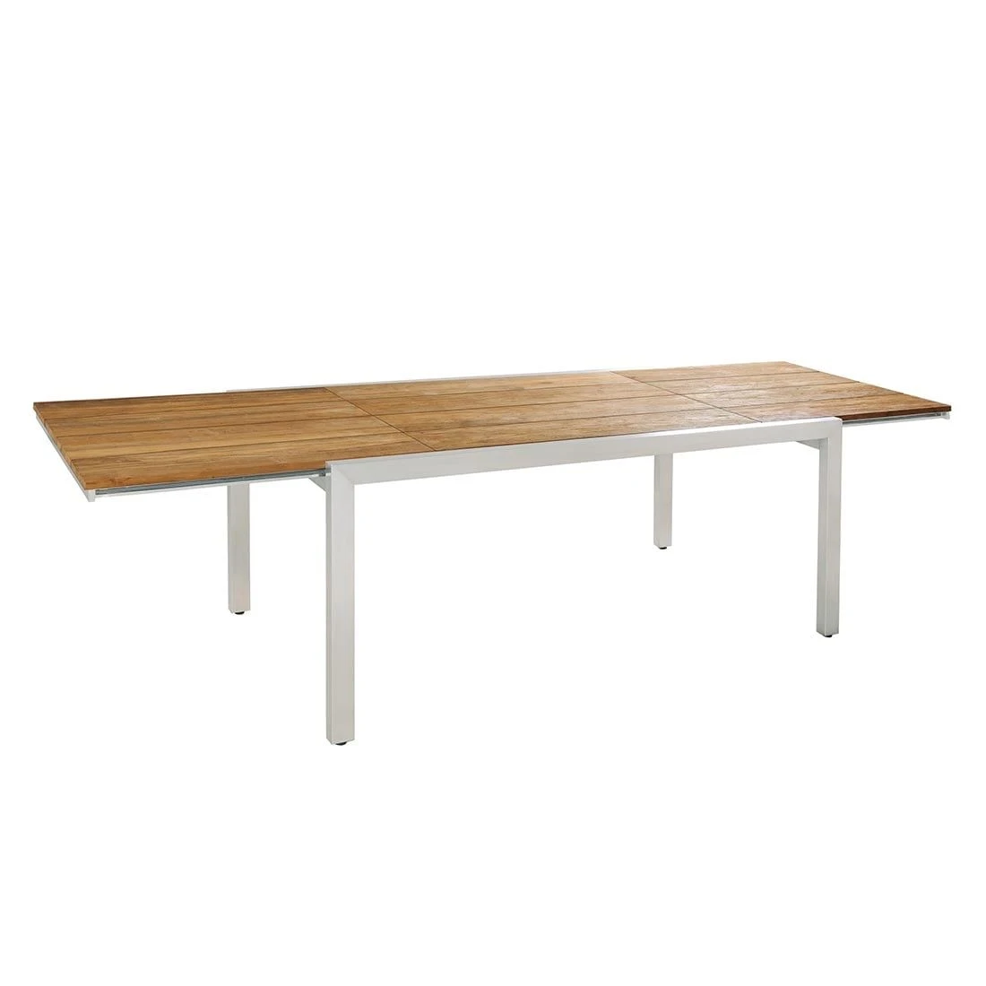 Zebra Kubex Ausziehtisch 170/280x90 Cm Edelstahl/Teak Recycelt Silber/Natur 3 Zebra Kubex Ausziehtisch 170/280x90 Cm Edelstahl/Teak Recycelt Silber/Natur – Bild 2