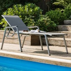 Kettler Cirrus Komfort-Stapelliege Aluminium/Textilene Silber/Anthrazitgrau -GartenMöbelPro Verkäufe 790760 2