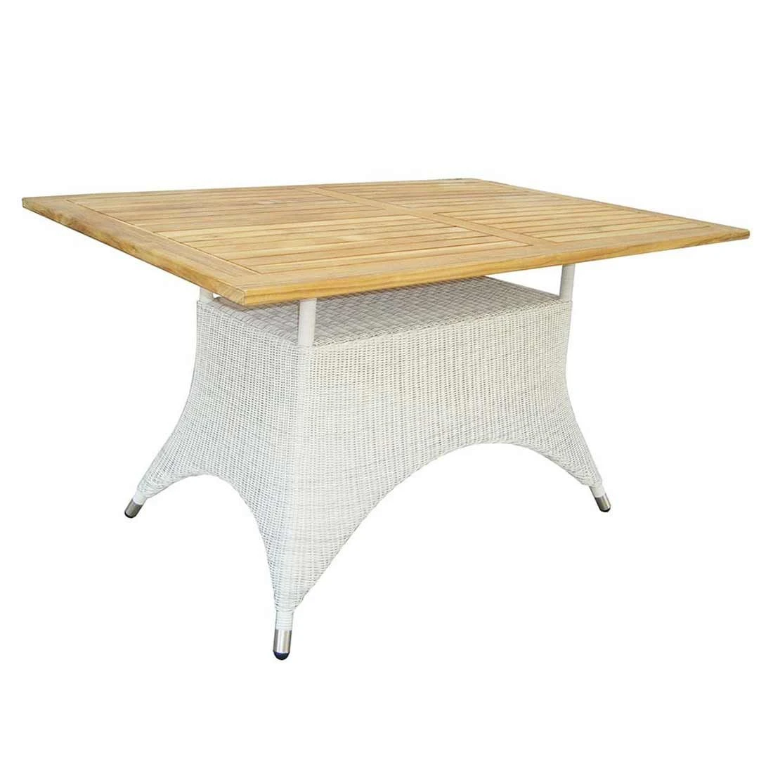 Zebra Yachtclub Loomus Gartentisch 140x90cm Geflecht/Teak Silkwhite 3 Zebra Yachtclub Loomus Gartentisch 140x90cm Geflecht/Teak Silkwhite