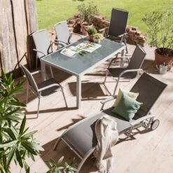 Best Palermo Gartenliege Aluminium/Textilene Silber/Anthrazit -GartenMöbelPro Verkäufe 804939 2