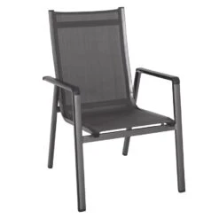 MWH Elements Stapelsessel Aluminium/Textilene Eisengrau/Anthrazit