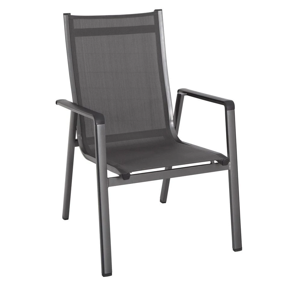 MWH Elements Stapelsessel Aluminium/Textilene Eisengrau/Anthrazit 3 MWH Elements Stapelsessel Aluminium/Textilene Eisengrau/Anthrazit