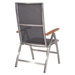 Stern Cardiff Klappsessel Edelstahl/Textilene/Teak-Armlehnen Silber/Silbergrau -GartenMöbelPro Verkäufe 839094 2