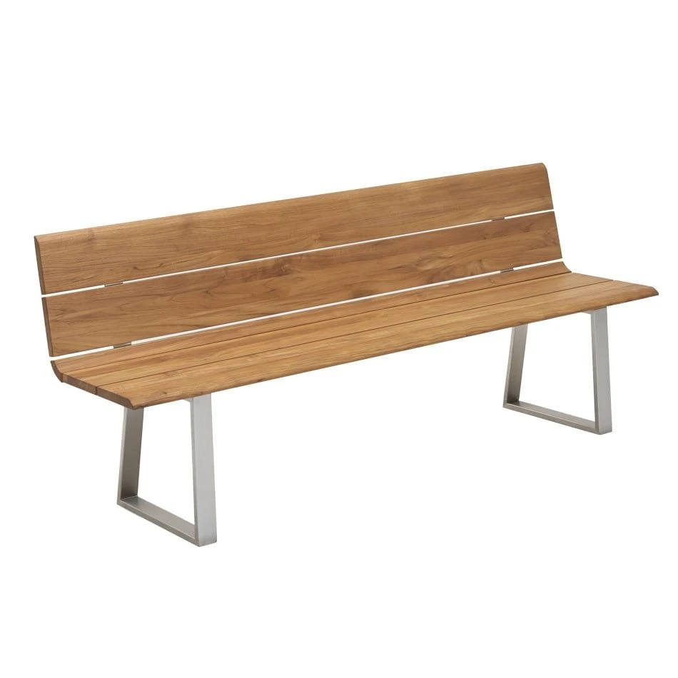 Niehoff Nova Gartenbank 180cm Edelstahl/Teak Silber/Teak Natur 3 Niehoff Nova Gartenbank 180cm Edelstahl/Teak Silber/Teak Natur
