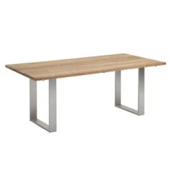 Niehoff Noah Gartentisch 180x95 Cm Edelstahl Profilkufe 3-teilig Gelattet Teak Recycelt