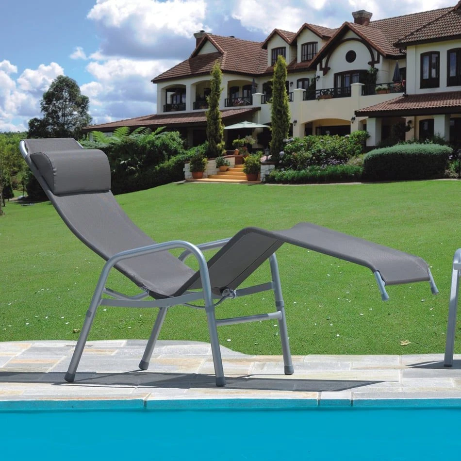 Karasek Grenada Gesundliege Stahlrohr/Textilene Platin/Taupe 5 Karasek Grenada Gesundliege Stahlrohr/Textilene Platin/Taupe – Bild 3