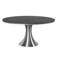 Domus Ventures Palm Tisch Ø150 Cm Aluminium/StoneTEC Brilliant Silver/Granit