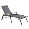 Sieger Cadiz Gartenliege Aluminium/Textilene Mit Teakarmlehnen Eisengrau/Grau -GartenMöbelPro Verkäufe 873051 1
