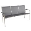 Stern Cardiff Gartenbank 160cm Edelstahl/Textilene Silbergrau