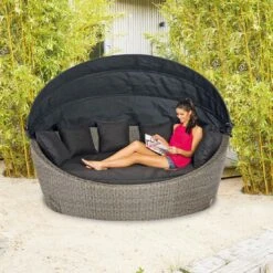 LC Garden Barcelona Sonneninsel Oval Geflecht Grau Mix/Schwarz 5 LC Garden Barcelona Sonneninsel Oval Geflecht Grau Mix/Schwarz -GartenMöbelPro Verkäufe 877473 2