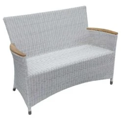 Zebra Loomus Gartenbank 120cm Geflecht Silkwhite