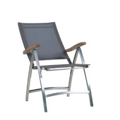 Zebra One Klappsessel Edelstahl/Textilene Silber/Dark Grey -GartenMöbelPro Verkäufe 903015 2