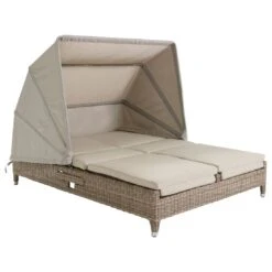 Domus Ventures Cleveland Lecce Doppelliege Halbrundgeflecht/Olefin White-Pepper/Warm-Grey -GartenMöbelPro Verkäufe 910913 2