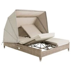 Domus Ventures Cleveland Lecce Doppelliege Halbrundgeflecht/Olefin White-Pepper/Warm-Grey -GartenMöbelPro Verkäufe 910913 3