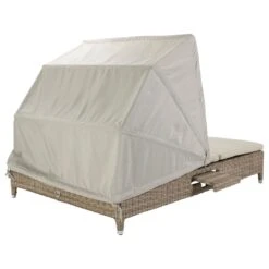 Domus Ventures Cleveland Lecce Doppelliege Halbrundgeflecht/Olefin White-Pepper/Warm-Grey -GartenMöbelPro Verkäufe 910913 4