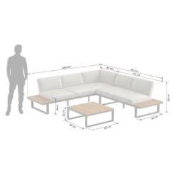 OUTLIV. Albufeira Ecklounge 3-teilig Aluminium/Akazie/Polster Schwarz/Teaklook/Royal Stone Grey 15 OUTLIV. Albufeira Ecklounge 3-teilig Aluminium/Akazie/Polster Schwarz/Teaklook/Royal Stone Grey -GartenMöbelPro Verkäufe 931813 3