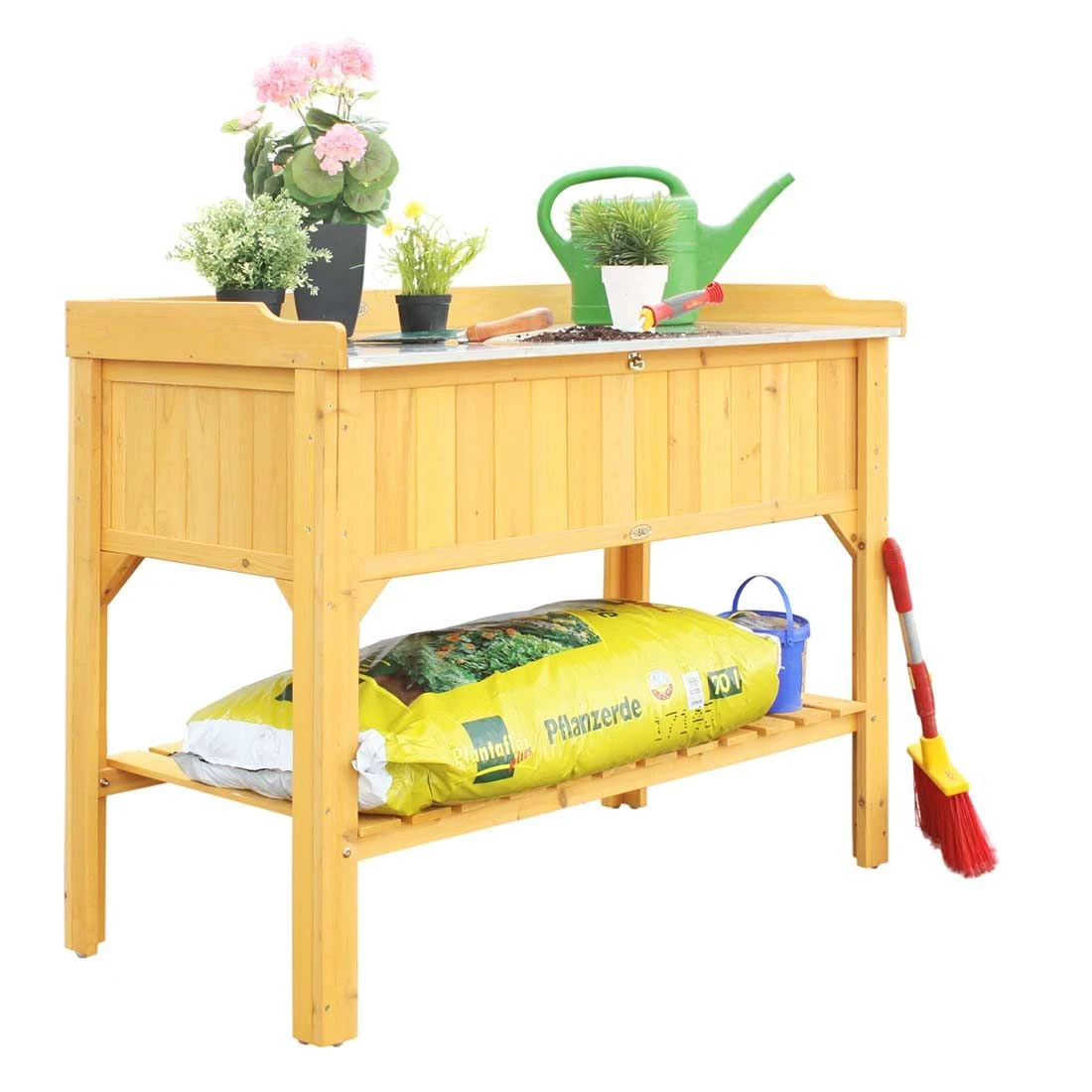 Habau Gartentisch-Platte Für Hochbeet Verzinkt Spießtanne/Blech Braun 4 Habau Gartentisch-Platte Für Hochbeet Verzinkt Spießtanne/Blech Braun – Bild 2