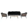Acamp Ceres Loungeset 4-tlg. Mit Tisch 115x64 Cm Anthrazit/Natur