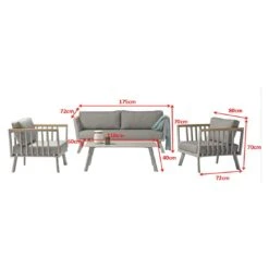 Acamp Gondola Loungeset 4-tlg. Mit Tisch 110x60 Cm Taupe/Grau -GartenMöbelPro Verkäufe acamp gondola loungeset 4 tlg mit tisch 110x60 cm 1434557 3