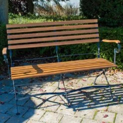 Acamp Lindau Gartenbank 115 Cm Eisen/Akazie Schwarz/Akazie -GartenMöbelPro Verkäufe acamp lindau 2 sitzerbank 115 cm eisen akazie 1351826 2
