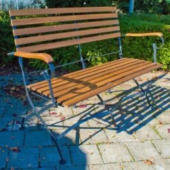 Acamp Lindau Gartenbank 115 Cm Eisen/Akazie Schwarz/Akazie -GartenMöbelPro Verkäufe acamp lindau 2 sitzerbank 115 cm eisen akazie 1351826 3