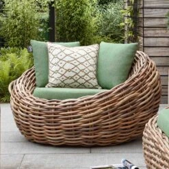 Apple Bee Cocoon Loungesessel Rope-Geflecht Kubu/Grün -GartenMöbelPro Verkäufe apple bee cocoon loungesessel rope polster kubu grun 1010771 1