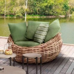 Apple Bee Cocoon Loungesessel Rope-Geflecht Kubu/Grün -GartenMöbelPro Verkäufe apple bee cocoon loungesessel rope polster kubu grun 1010771 2
