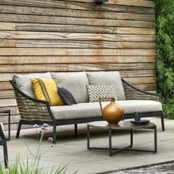 Apple Bee Milou Gartensofa Aluminium/Rope/Bee Wett Schwarz/Willow -GartenMöbelPro Verkäufe apple bee milou lounge 3 sitzersofa aluminium rope bee wett black willow nature grey 1098562 1