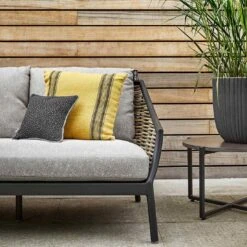 Apple Bee Milou Gartensofa Aluminium/Rope/Bee Wett Schwarz/Willow -GartenMöbelPro Verkäufe apple bee milou lounge 3 sitzersofa aluminium rope bee wett black willow nature grey 1098562 3