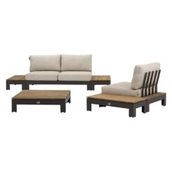 Apple Bee Sticks & More Loungeset 6-tlg. Aluminium/Bee Wett Taupe/Natural Oak -GartenMöbelPro Verkäufe apple bee sticks more sofagruppe 6tlg aluminium bee wett 1357073 2