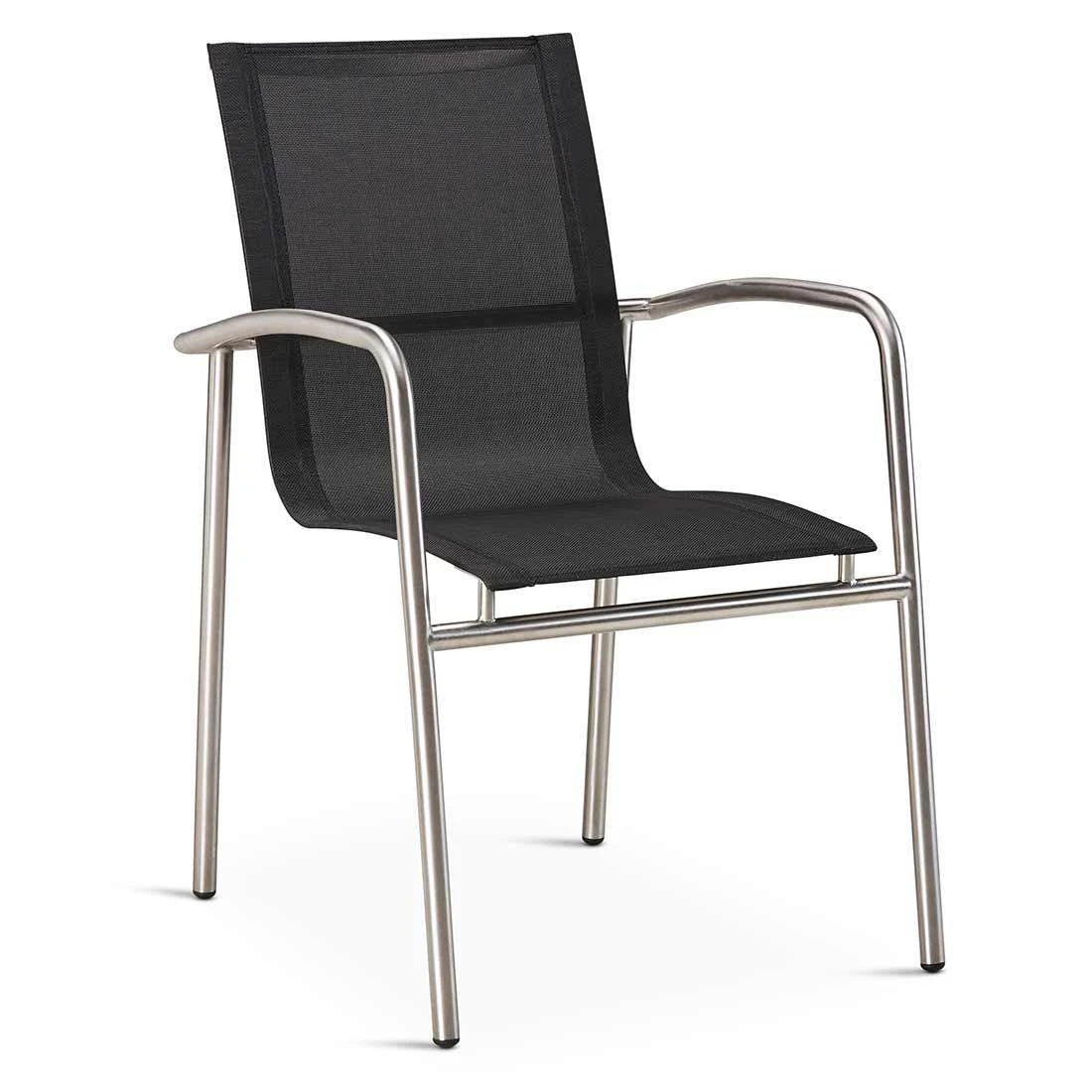 Best Karthum Stapelsessel Edelstahl/Ergotex Silber/Schwarz 3 Best Karthum Stapelsessel Edelstahl/Ergotex Silber/Schwarz