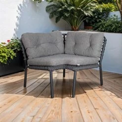 Cane-Line Ocean Eck-/Endmodul Aluminium/Rope Dark Grey