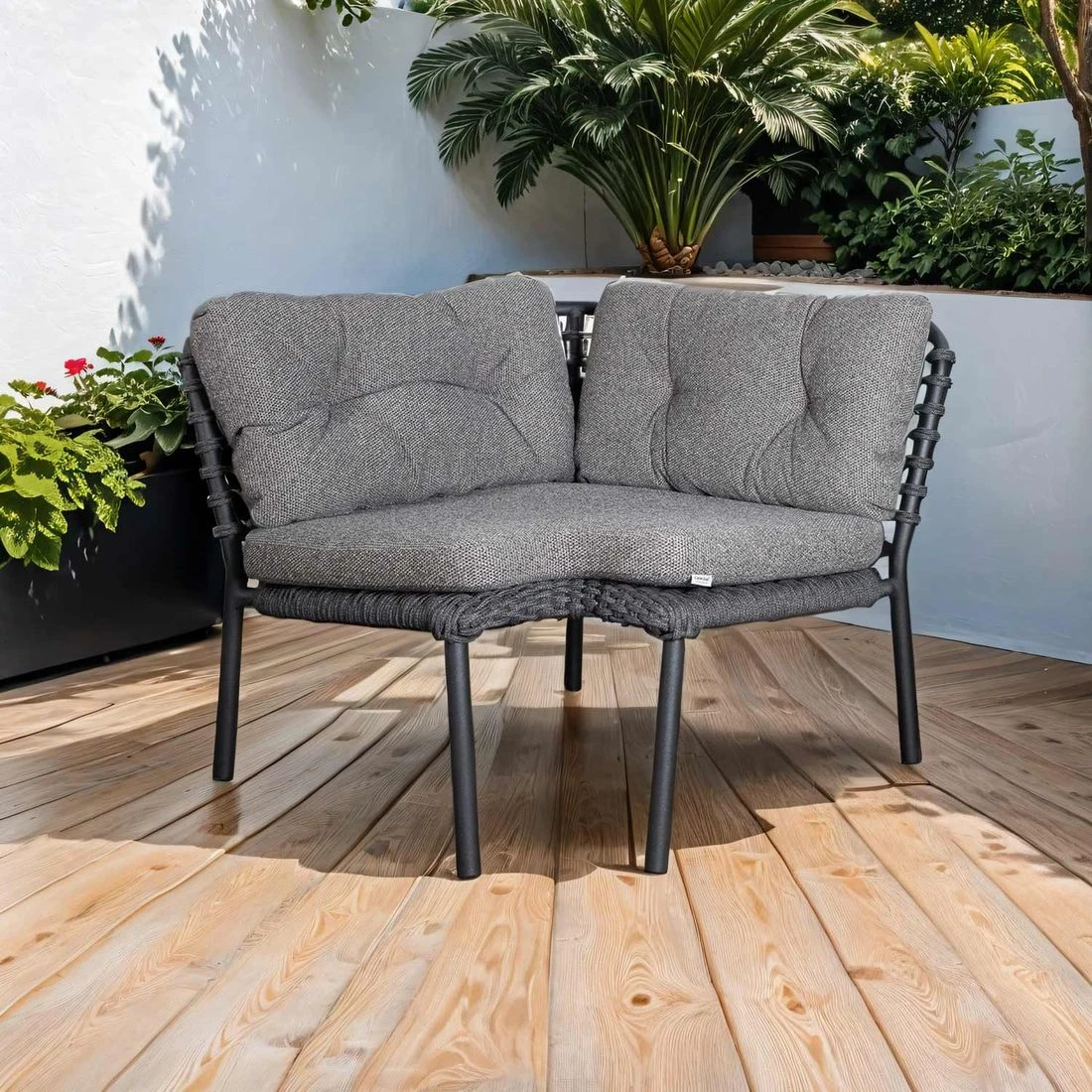 Cane-Line Ocean Eck-/Endmodul Aluminium/Rope Dark Grey 3 Cane-Line Ocean Eck-/Endmodul Aluminium/Rope Dark Grey