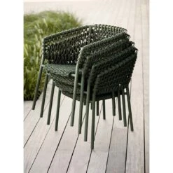 Cane-Line Ocean Stapelsessel Aluminium/Rope Dark Green -GartenMöbelPro Verkäufe cane line ocean stapelsessel aluminium rope 1463927 2