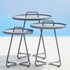 Cane-Line On-the-move Beistelltisch Ø44x54 Cm Aluminium Light Grey -GartenMöbelPro Verkäufe cane line on the move beistelltisch durchm44x54 cm aluminium 1464235 2