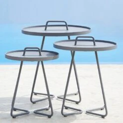 Cane-Line On-the-move Beistelltisch Ø52x60 Cm Aluminium Light Grey -GartenMöbelPro Verkäufe cane line on the move beistelltisch durchm52x60 cm aluminium 1464114 2