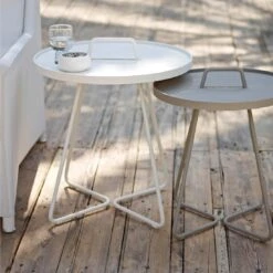 Cane-Line On-the-move Beistelltisch Ø52x60 Cm Aluminium White -GartenMöbelPro Verkäufe cane line on the move beistelltisch durchm52x60 cm aluminium 1464147 4